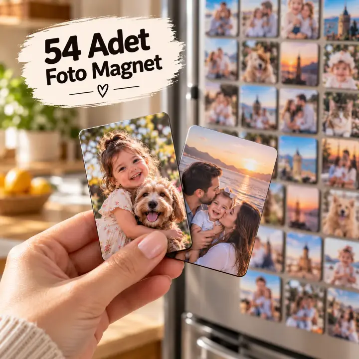 54 Adet Foto Magnet